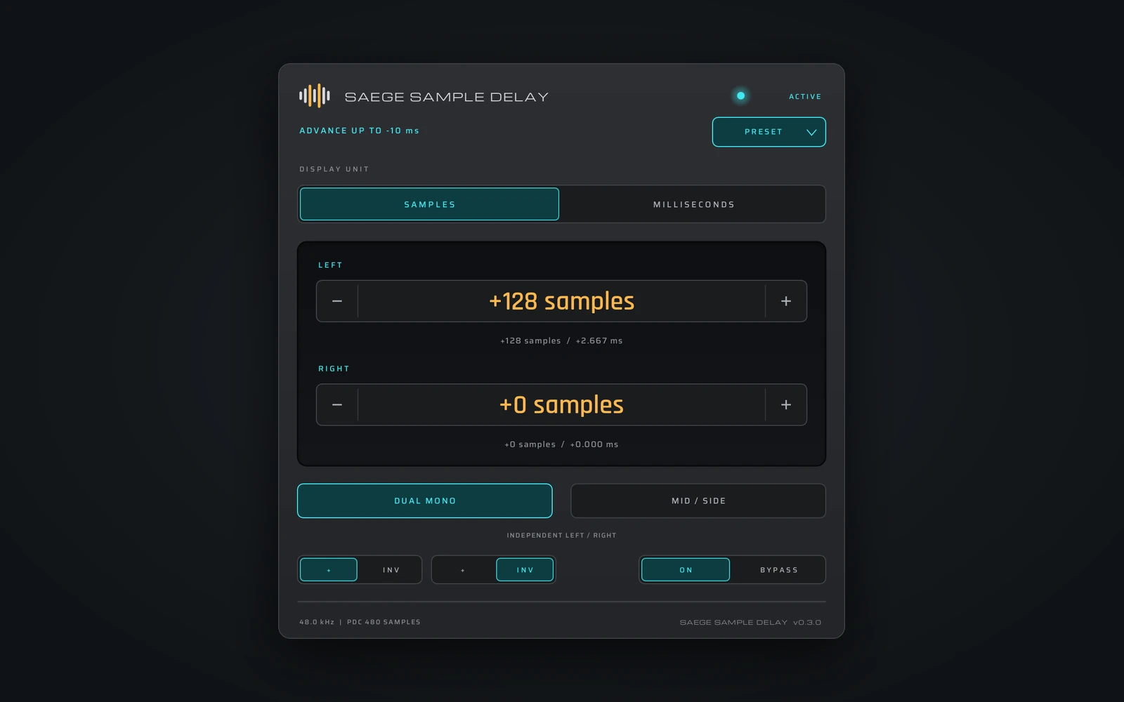 Sample Delay — ANTEPRIMA DI SVILUPPO · SOGGETTA A MODIFICHE
